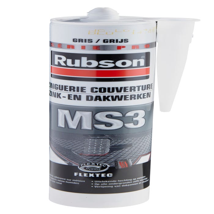 Mastic zinguerie couverture gris 280 ml Ms3 - RUSBON