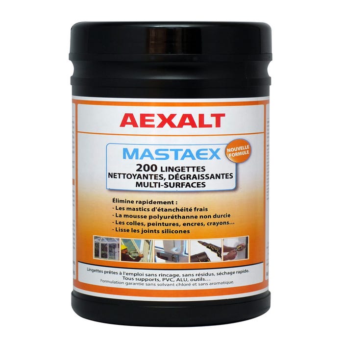 Pot de 200 lingettes nettoyantes dégraissantes multi-surfaces Mastaex - AEXALT