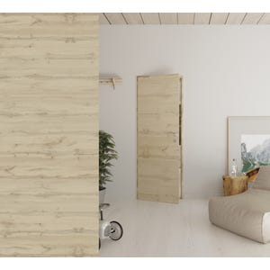 Bloc-porte revêtu décor tokyo huisserie ajustable poussant droit H.204 x l.73 cm