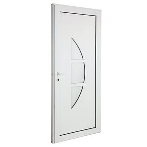 Porte d’entrée aluminium blanc poussant gauche H.215 x l.90 cm Vénésia