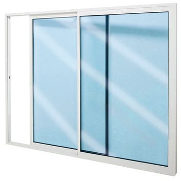 Fenêtre aluminium H.115 x l.100 cm coulissant 2 vantaux blanc