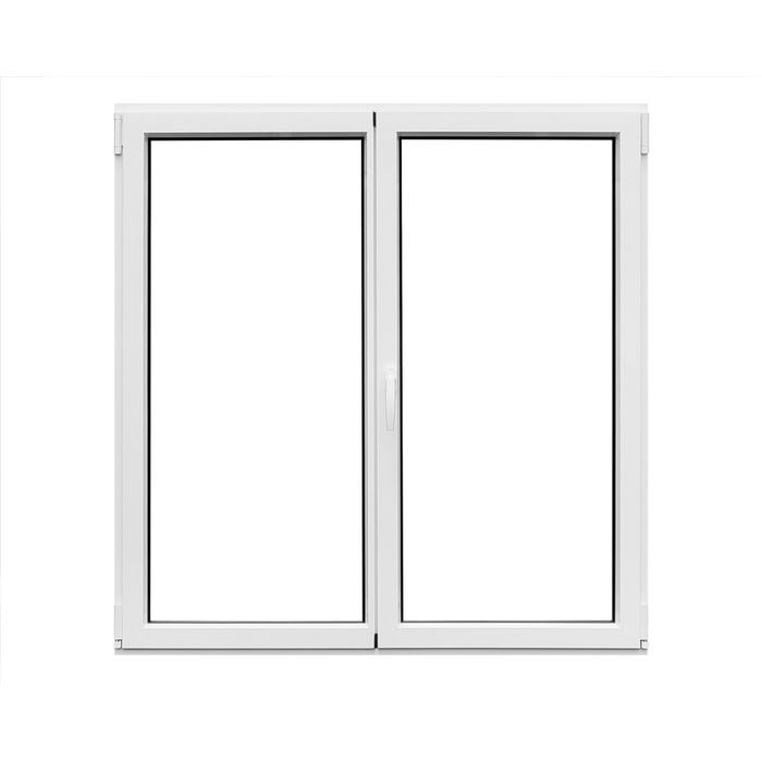 Fenêtre aluminium H.125 x l.120 cm ouvrant à la française 2 vantaux blanc