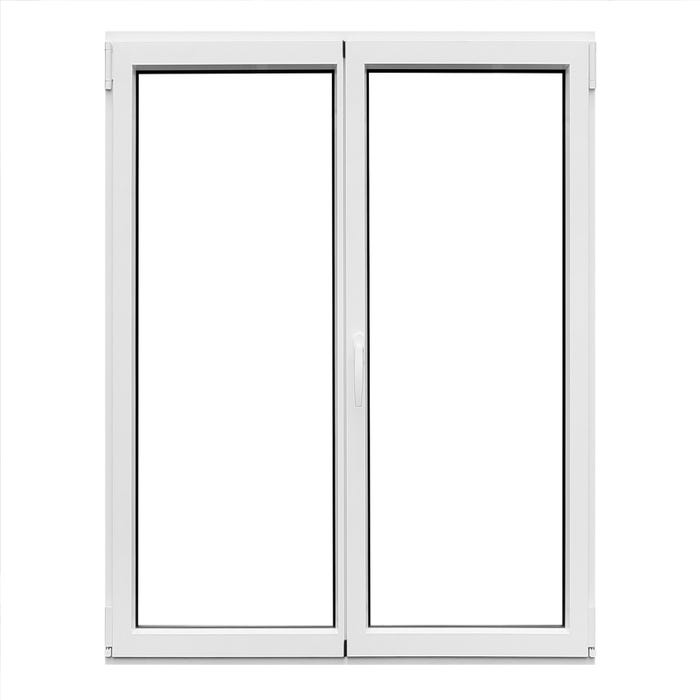 Fenêtre aluminium H.105 x l.100 cm ouvrant à la française 2 vantaux blanc