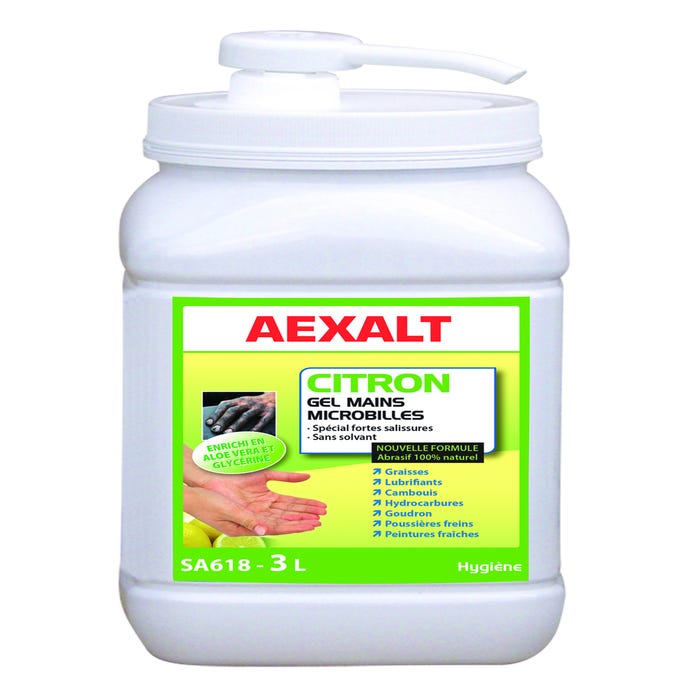 Pompe gel main microbilles citron 3 L - AEXALT