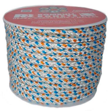 Corde polyester bleu/orange 10 mm Long.23 m