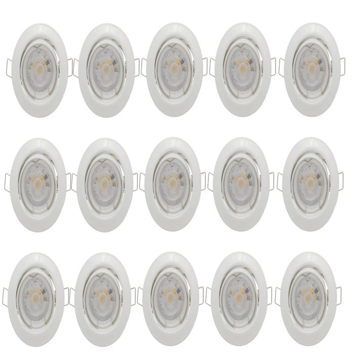 Spots LED encastrables blanc lot de 15 - SLID