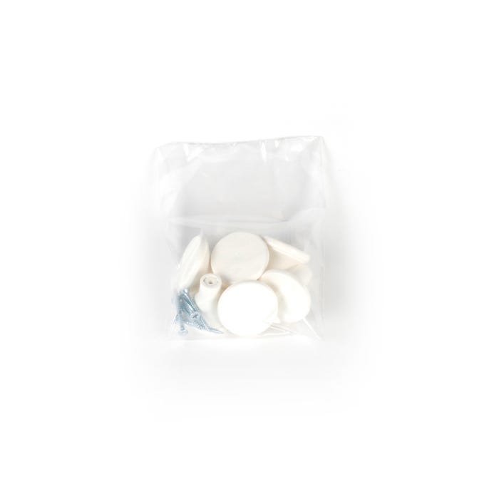 Lot 6 boutons rond plastique blanc d30mm