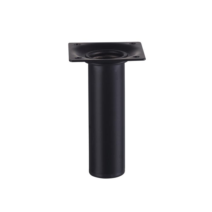 Pied de meuble cylindrique en acier H.10 cm Diam. 3 cm noir
