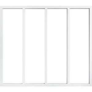 Kit verrière aluminium 4 vitrages clairs inclus hauteur 1080 mm blanc sablé