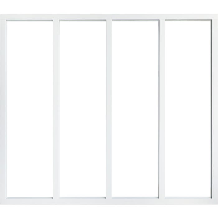 Kit verrière aluminium 4 vitrages clairs inclus hauteur 1080 mm blanc sablé