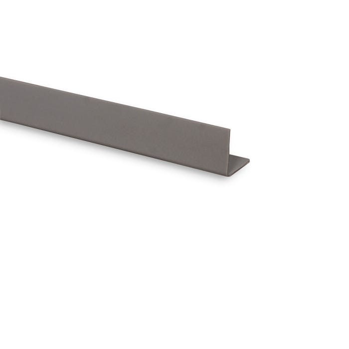 Cornière PVC gris aluminium 15x15mm L. 260 cm