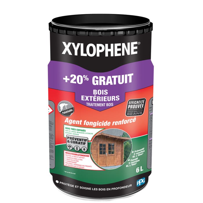 Traitement bois extérieurs 5 L +20% gratuit - XYLOPHENE