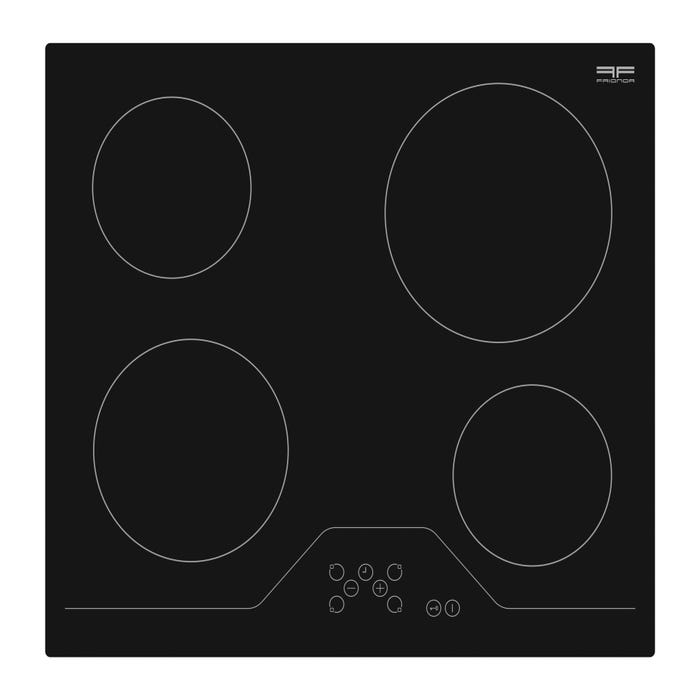 Plaque de cuisson vitrocéramique sensitive 4 foyers en verre noir - TVS64 FRIONOR