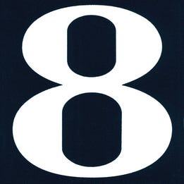 Numéro de rue "8" en PVC adhésif L.110 x l.75 mm - CHAPUIS