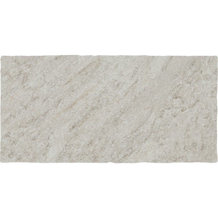 Carrelage sol extérieur effet pierre l.30 x L.60 cm - Eterna Bianco
