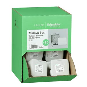 30 boîtes de dérivation 80 x 80 x 45 mm Mureva - SCHNEIDER ELECTRIC