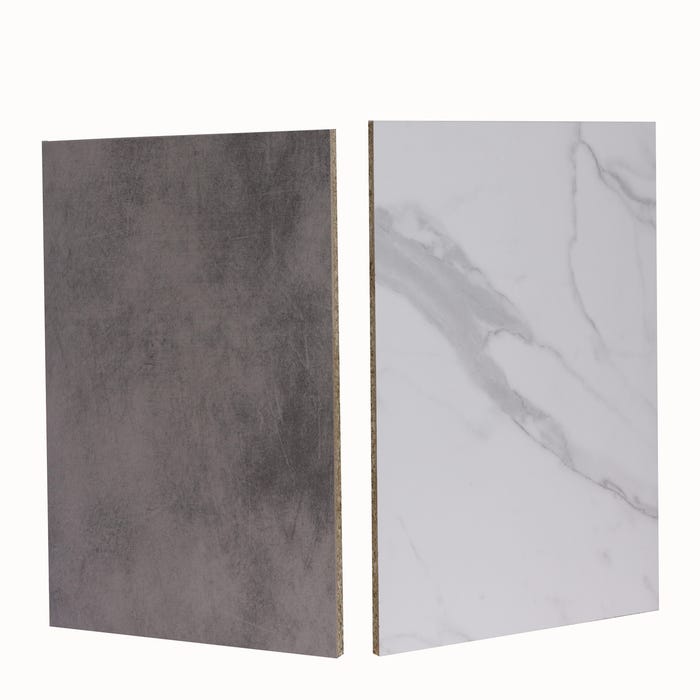 Crédence stratifié marbre blanc/Mineral L.301,50 x l.63 cm ép.10 mm