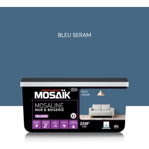 Peinture intérieure multi support acrylique velours bleu seram 2,5 L Mosaline - MOSAIK
