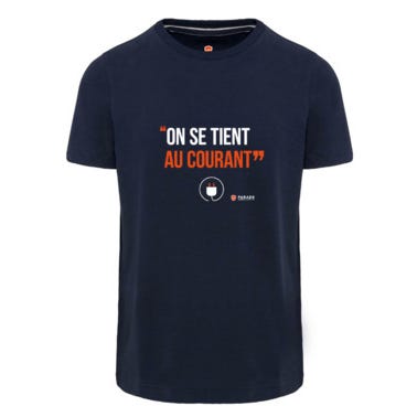 T-shirt de travail marine "Au courant" T.L - PARADE