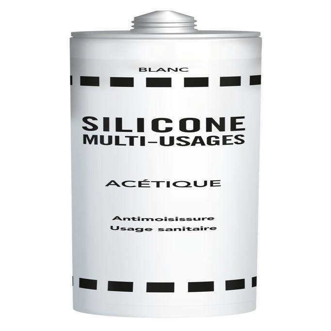 Silicone sanitaire acétique blanc 300 ml