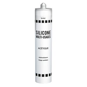 Silicone sanitaire acétique blanc 300 ml