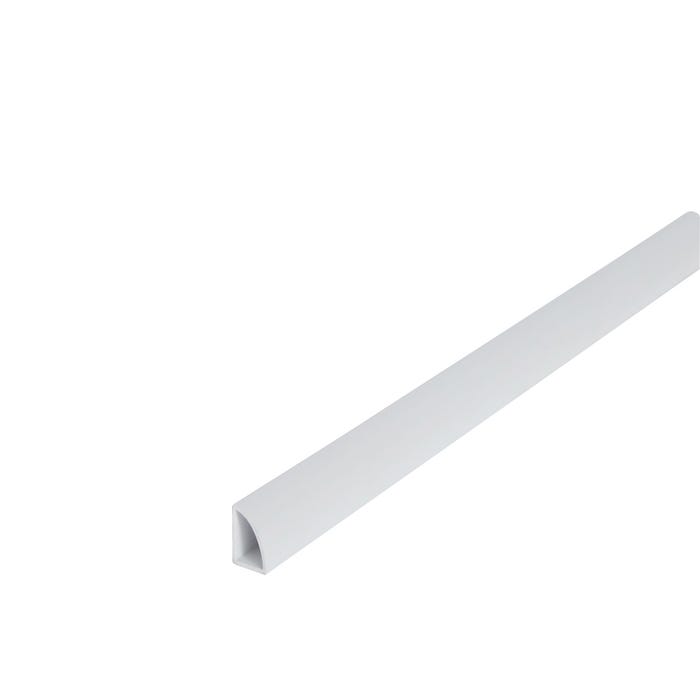 Quart de rond en PVC blanc 12 x 12 mm Long.2,6 m