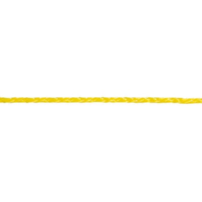 Corde tressée polypropylène jaune, résistance rupture indicative 200kg, diamètre 4mm