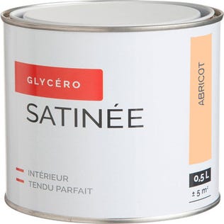 Peinture intérieure multi-supports glycéro satin abricot 0,5 L