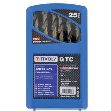 Coffret Tivbox 25 forets HSSCO Diam.1 à 13 mm - 11455070017 TIVOLY