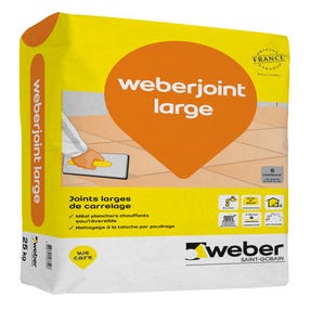 Joint gris ciment 25 Kg Weberjoint large - WEBER