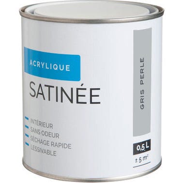 Peinture intérieure multi-supports acrylique satin gris perle 0,5 L