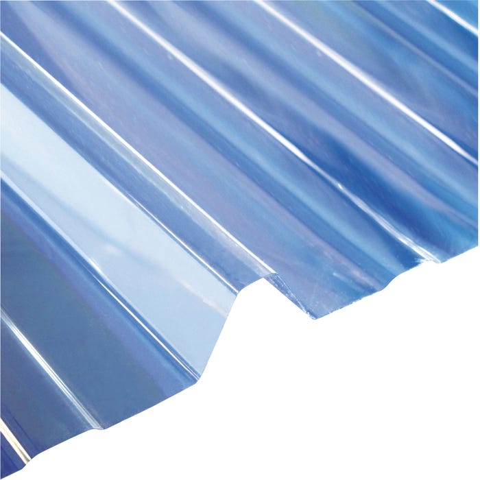 Plaque polycarbonate nervurée 1045 translucide L.250 x l.105 cm