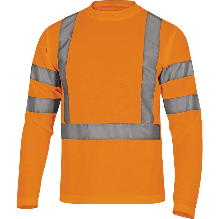 Tee shirt haute visibilité à manches longues orange  T.M - DELTA PLUS