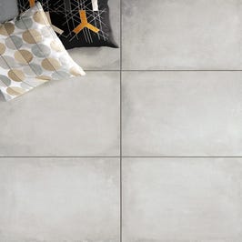 Carrelage intérieur blanc effet béton l.61,5 x L.61,5 cm Fattoamano