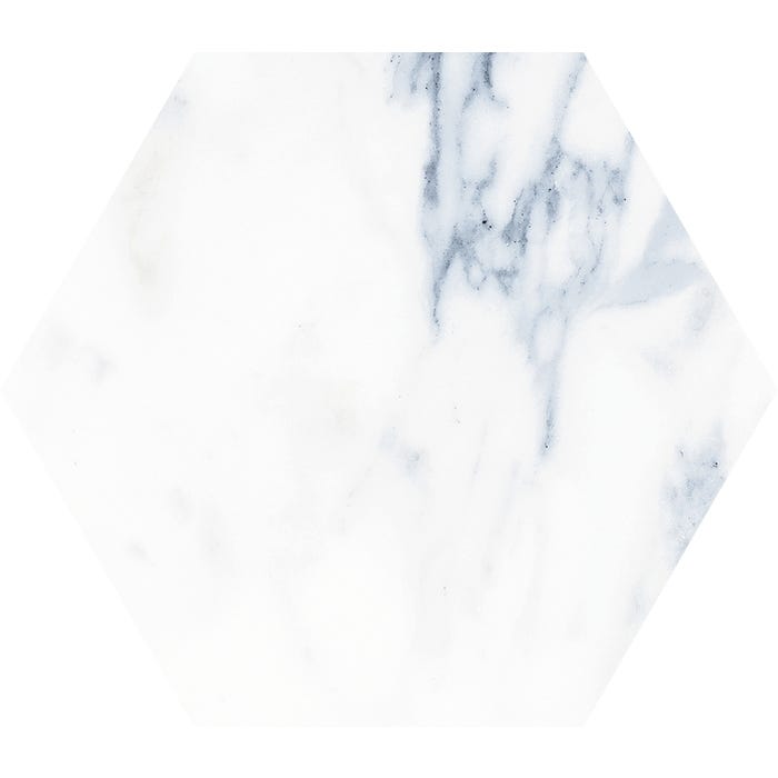 Carrelage intérieur sol et mur hexagonal blanc effet marbre l.23 x L.27 cm Hexa Soul