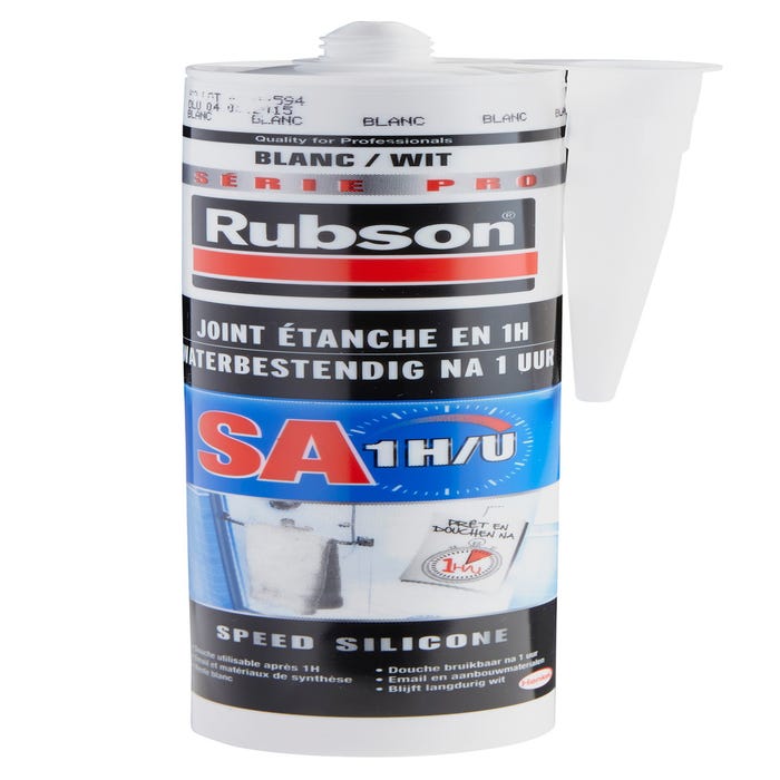 Silicone sanitaire acétique transparent 280 ml Sa1h - RUBSON