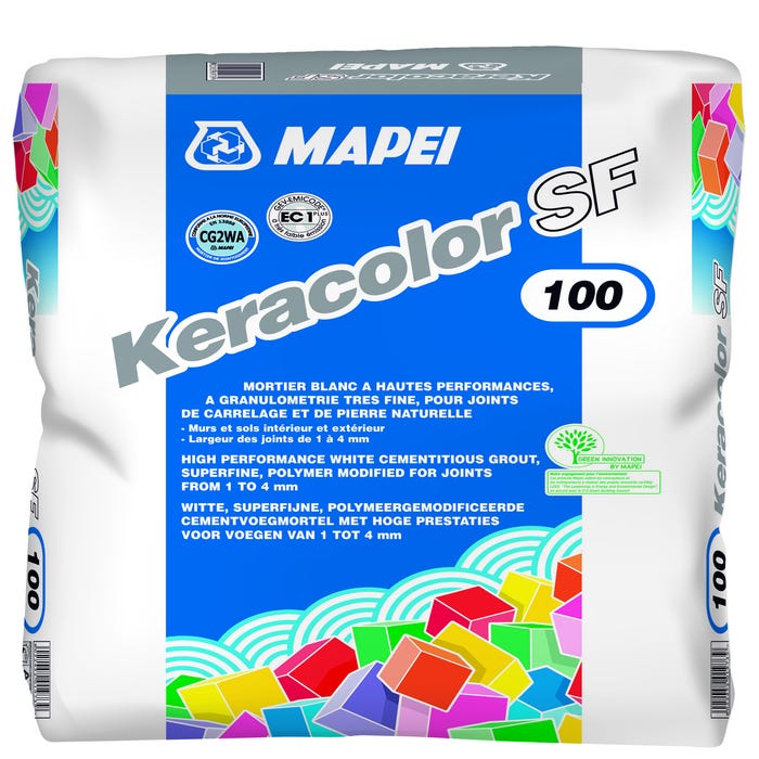 Mortier joint blanc 22 kg Keracolor SF 100 MAPEI