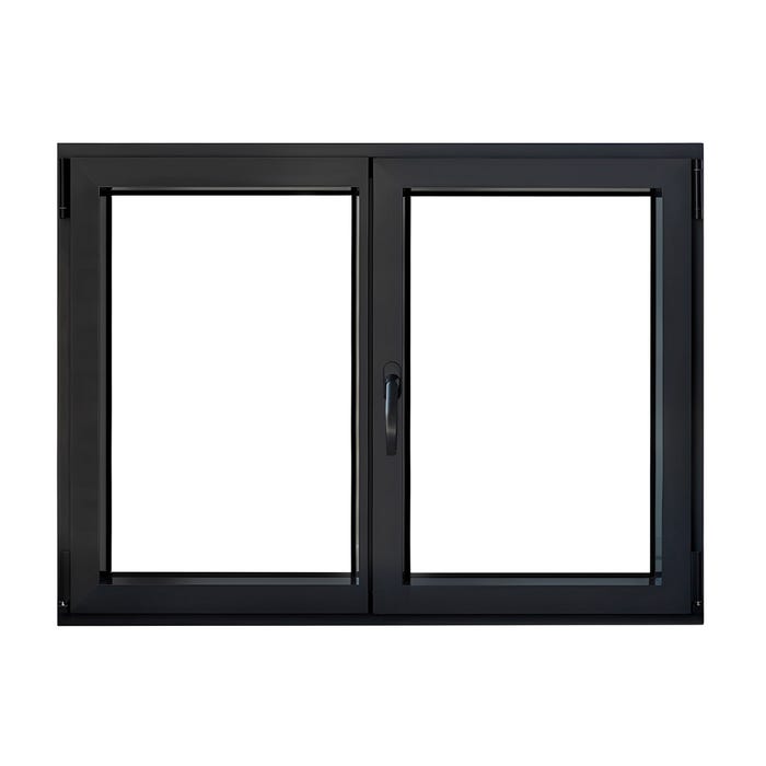Fenêtre aluminium H.75 x l.100 cm oscillo-battant 2 vantaux gris