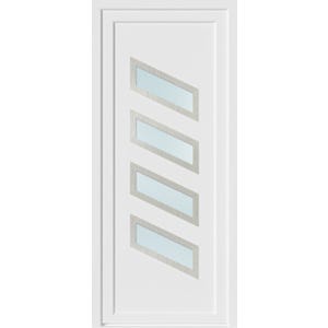 Porte d'entrée PVC blanc poussant gauche H.215 x l.90 cm Saturne