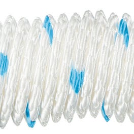 Corde cablée polyester blanc/bleu 8 mm Long.1 m