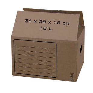 Carton emballage 18L l.36 x P.28 x H.18 cm