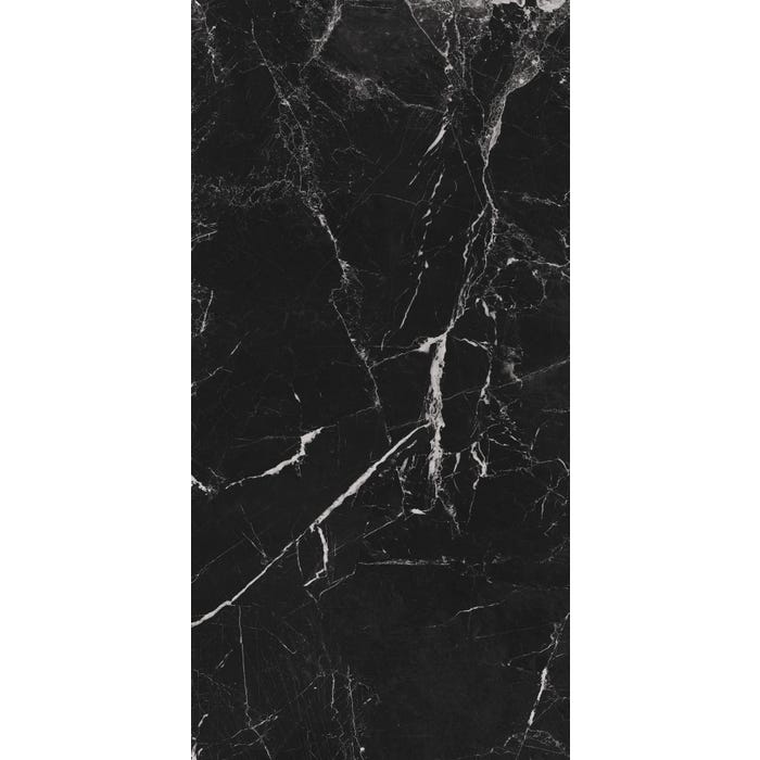 Carrelage sol intérieur effet marbre l.60x L.120cm - Marroco Black