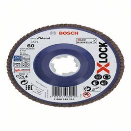 Disque à lamelles X-Lock grain 60 plateau plastique pour meuleuse X-Lock Diam.125 mm - BOSCH PROFESSIONNEL