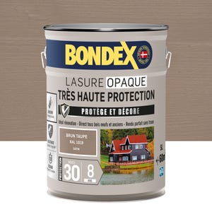 Lasure opaque très haute protection 8 ans brun taupe 5 L - BONDEX