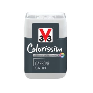 Peinture intérieure multi-supports testeur satin carbone 75 ml - V33 COLORISSIM