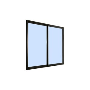 Fenêtre aluminium H.125 x l.120 cm coulissant 2 vantaux gris