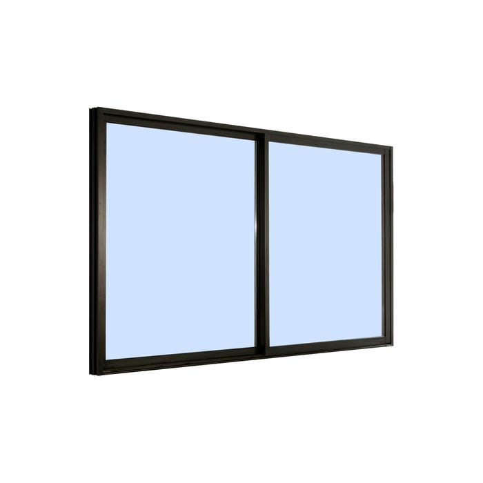 Fenêtre aluminium H.115 x l.100 cm coulissant 2 vantaux gris