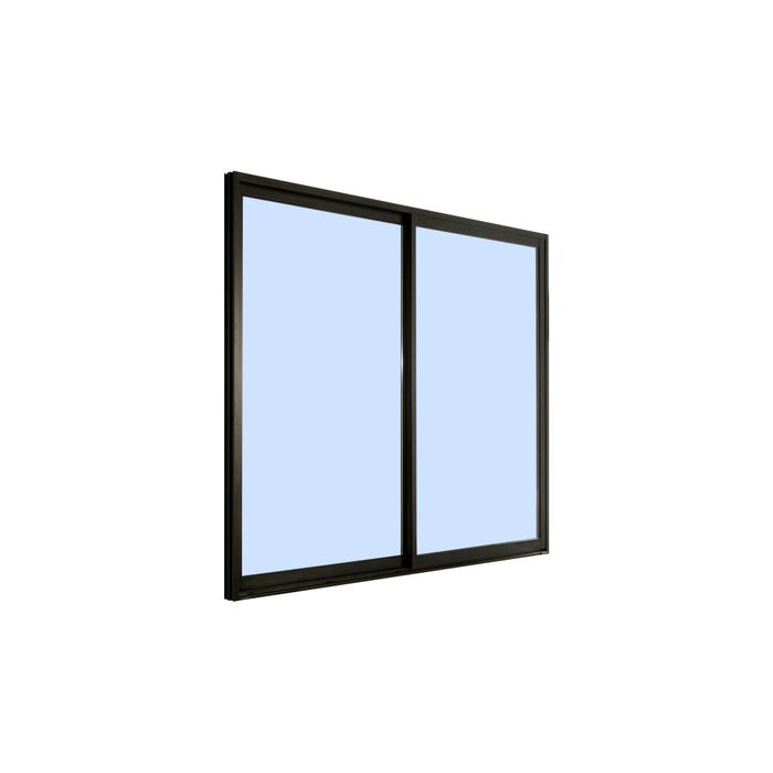 Fenêtre aluminium H.115 x l.100 cm coulissant 2 vantaux gris