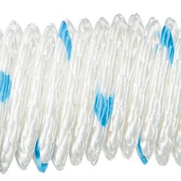Corde cablée polyester blanc/bleu 10 mm Long.1 m
