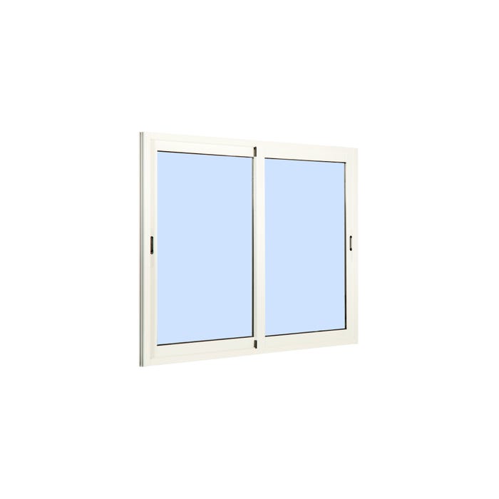 Fenêtre aluminium H.125 x l.120 cm coulissant 2 vantaux blanc